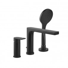 Смеситель для ванны Gessi Emporio Via Manzoni на 3 отверстия с изливом и душем Black XL 38634#299