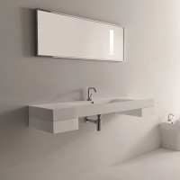 Раковина Kerasan Cento 140х45 см 1 отв. белый 353501