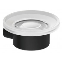 Мыльница настенная Kludi Vela R белое матовое стекло черный матовый 5898539