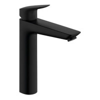 Смеситель для раковины hansgrohe Logis 190 однорычажный со сливным гарнитуром матовый черный 71090670