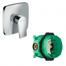 Комплект смеситель для душа Hansgrohe Metris и скрытая часть iBox universal 31456000/01800180