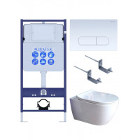 Комплект инсталляции 4 в 1 Aquatek Поларис (рама Standard, унитаз AQ0700-01, сиденье soft-close, панель KDI-0000013) ПОЛАРИС-01-013