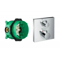 Комплект термостатического смесителя для душа Hansgrohe Ecostat Square 15714000/01800180 15714000S