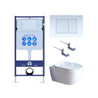 Комплект инсталляции 4 в 1 Aquatek Поларис (рама Standard, унитаз AQ0700-01, сиденье soft-close, панель KDI-0000009) ПОЛАРИС-01-009