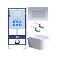 Комплект инсталляции 4 в 1 Aquatek Поларис (рама Standard, унитаз AQ0700-01, сиденье soft-close, панель KDI-0000011) ПОЛАРИС-01-011
