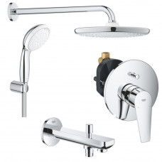 Душевая система GROHE Tempesta 250 со смесителем BauEdge и изливом для ванны 1000190