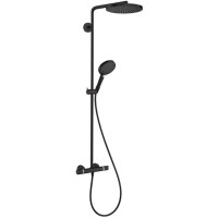 Душевая система Hansgrohe Raindance Select S Showerpipe 240 1jet PowderRain с термостатом матовый черный 27633670
