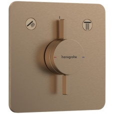 Смеситель для 2 потребителей hansgrohe DuoTurn Q внешняя часть шлифованная бронза 75414140