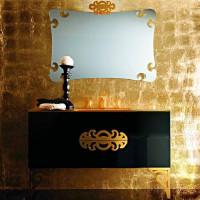Раковина моноблок Eurolegno Glamour 1 отверстие золото CRG502V1R1206