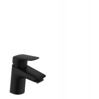 Смеситель для раковины hansgrohe Logis 70 однорычажный со сливным гарнитуром матовый черный 71070670