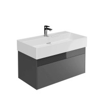 Тумба подвесная Kerama Marazzi Logica 86.8x46x40.3 см 2 ящика стальной серый LOG.90.2\ST