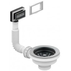 Выпуск для мойки Alveus 114 Anthracite new с рамкой и заглушкой гофра 1144843