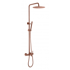 Душевая стойка Boheme Uno со смесителем и верхним душем 29.5 см Brushed Bronze 468-BRB Душевая стойка Boheme Uno со смесителем и верхним душем 29.5 см Brushed Bronze 468-BRB