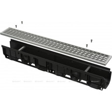 Дренажный канал AlcaPlast AVZ102-R103 100 мм с оцинкованной решеткой B125 AVZ102-R103