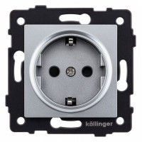 Розетка с заземлением, без рамки Kollinger  REA-002GY