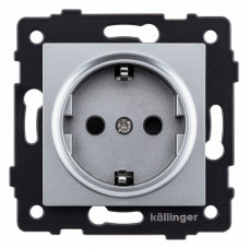 Розетка с заземлением, без рамки Kollinger  REA-002GY