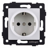 Розетка с заземлением, без рамки Kollinger  REA-002WH