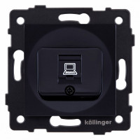 Розетка Ethernet RJ-45 без рамки Kollinger  REA-018BK