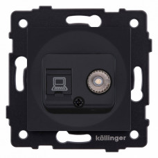 ТВ-розетка и розетка Ethernet RJ-45 без рамки Kollinger REA-021BM ТВ-розетка и розетка Ethernet RJ-45 без рамки Kollinger REA-021BM
