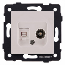 ТВ-розетка и розетка Ethernet RJ-45 без рамки Kollinger REA-021CM ТВ-розетка и розетка Ethernet RJ-45 без рамки Kollinger REA-021CM