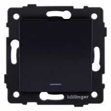 Выключатель одноклавишный с подсветкой без рамки Kollinger  REA-R-002BK