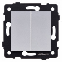 Выключатель двухклавишный без рамки Kollinger  REA-S-007GY