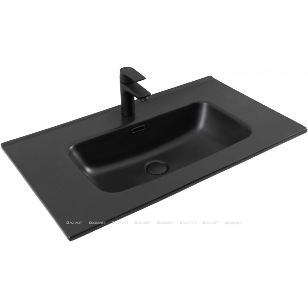 Раковина-столешница Aquanet Flat 80 черный матовый 00329255