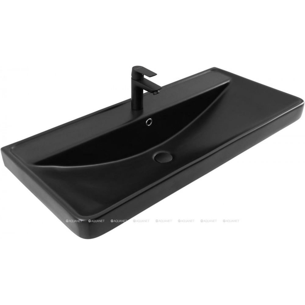 Раковина накладная Aquanet Ирис 1010х475х205 мм черный матовый 00329251
