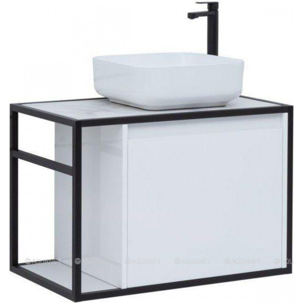 Тумба под раковину Aquanet Nova Lite LOFT 75 R белый глянец 00261649