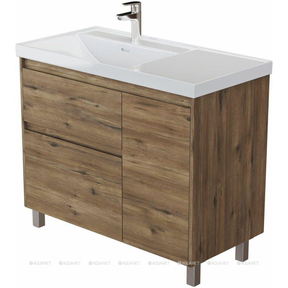 Тумба с раковиной Aquanet Nova Lite 2.0 90 L напольная дуб рустикальный 00365925