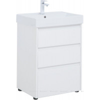 Тумба с раковиной Aquanet Nova Lite 60 3 ящика белый глянец 00307072