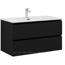 Тумба с раковиной Aquanet Вега 2.0 90 черная 2 ящика с раковиной Flat 00344763 Тумба с раковиной Aquanet Вега 2.0 90 черная 2 ящика с раковиной Flat 00344763