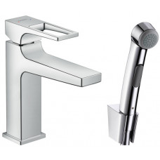 Смеситель для раковины hansgrohe Metropol 177 мм с гигиеническим душем 74522000