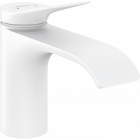 Смеситель для раковины hansgrohe Vivenis 80 мм со сливным гарнитуром белый матовый 75010700