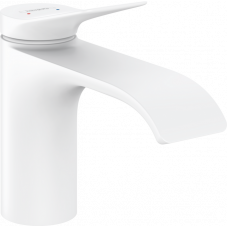 Смеситель для раковины hansgrohe Vivenis 80 мм со сливным гарнитуром белый матовый 75010700
