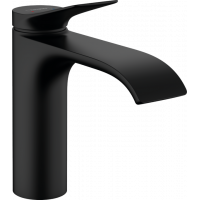 Смеситель для раковины hansgrohe Vivenis 110 со сливным гарнитуром черный матовый 75020670