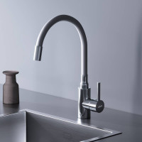Смеситель для кухни Dorff Logic с гибким изливом белый D3007633