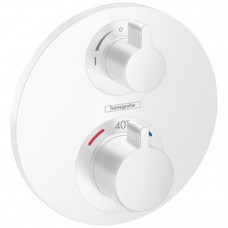 Термостат Hansgrohe Ecostat S с запорным и переключающим вентилем скрытый монтаж матовый белый 15758700