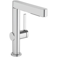 Смеситель для раковины hansgrohe Finoris 230 однорычажный с вытяжным душем 2jet и клапаном Push-Open хром 76063000