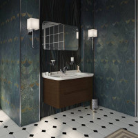 Комплект подвесной мебели Kerasan Waldorf 100 см с 2 ящиками noce 4142K1bi/cr / 925546