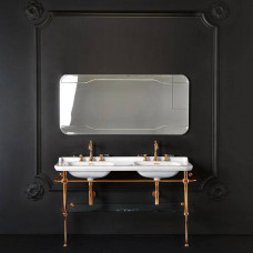 Раковина с металлической консолью Kerasan Waldorf 150х55 см напольная 1 отверстие золото 4143K1bi/cr / 9195K2oro / 811391oro Раковина с металлической консолью Kerasan Waldorf 150х55 см напольная 1 отверстие золото 4143K1bi/cr / 9195K2oro / 811391oro