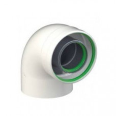 Колено коаксиальное конденсационное Gekon 60/100 мм 90° PP-R/сталь GKD 60100090PAL Колено коаксиальное конденсационное Gekon 60/100 мм 90° PP-R/сталь GKD 60100090PAL