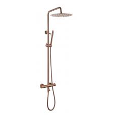 Душевая стойка Boheme Uno с термостатом и верхним душем Copper Brushed 468-T-CB Душевая стойка Boheme Uno с термостатом и верхним душем Copper Brushed 468-T-CB
