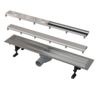 Лоток душевой Alca APZ13-DOUBLE9 850 мм с решеткой DOUBLE нержавеющая сталь APZ13-DOUBLE9-850