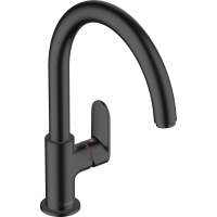 Смеситель для кухни Hansgrohe Vernis Blend M35 однорычажный матовый чёрный 71870670