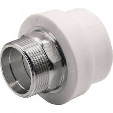 Муфта комбинированная THERMOLIGHT PP-R НР 50х1 1/2 под ключ белая НС-1620514