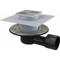 Трап для душа AlcaPlast 105x105/50/75 мм боковой выпуск решетка нержавеющая сталь APV3344