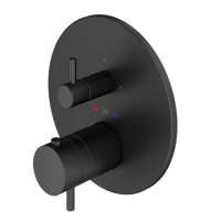 Смеситель для душа встраиваемый термостатический Plumberia Selection PSBOX на 2 выхода черный матовый PSB1802NO