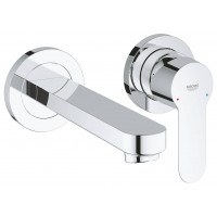 Смеситель для раковины Grohe BauEdge на 2 отверстия настенный хром 20474000