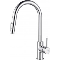 Смеситель для кухни Aquanet Европа с вытяжным изливом 2 jet хром AQ1384CR